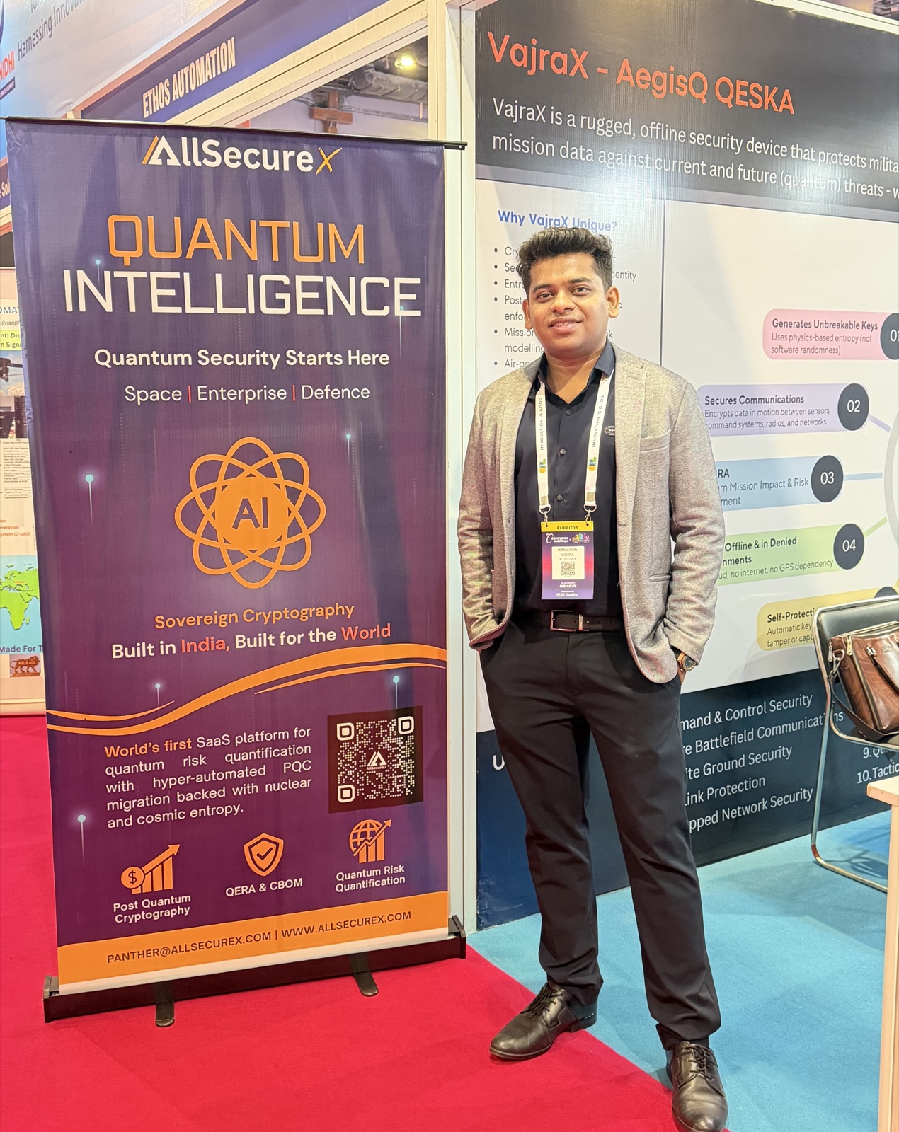 Himanshu Vohra, Founder of AllSecureX, with the Quantum Intelligence platform