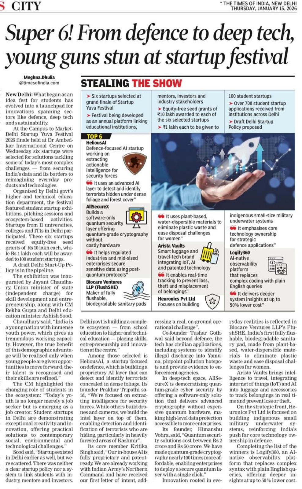 Times of India: 'Super 6'