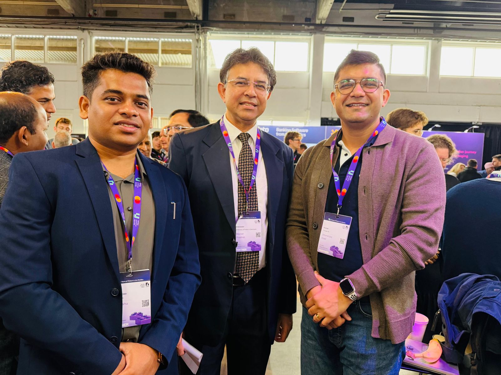 With H.E. Manish Prabhat, Ambassador of India to Denmark, at Nordic Fintech Week 2026